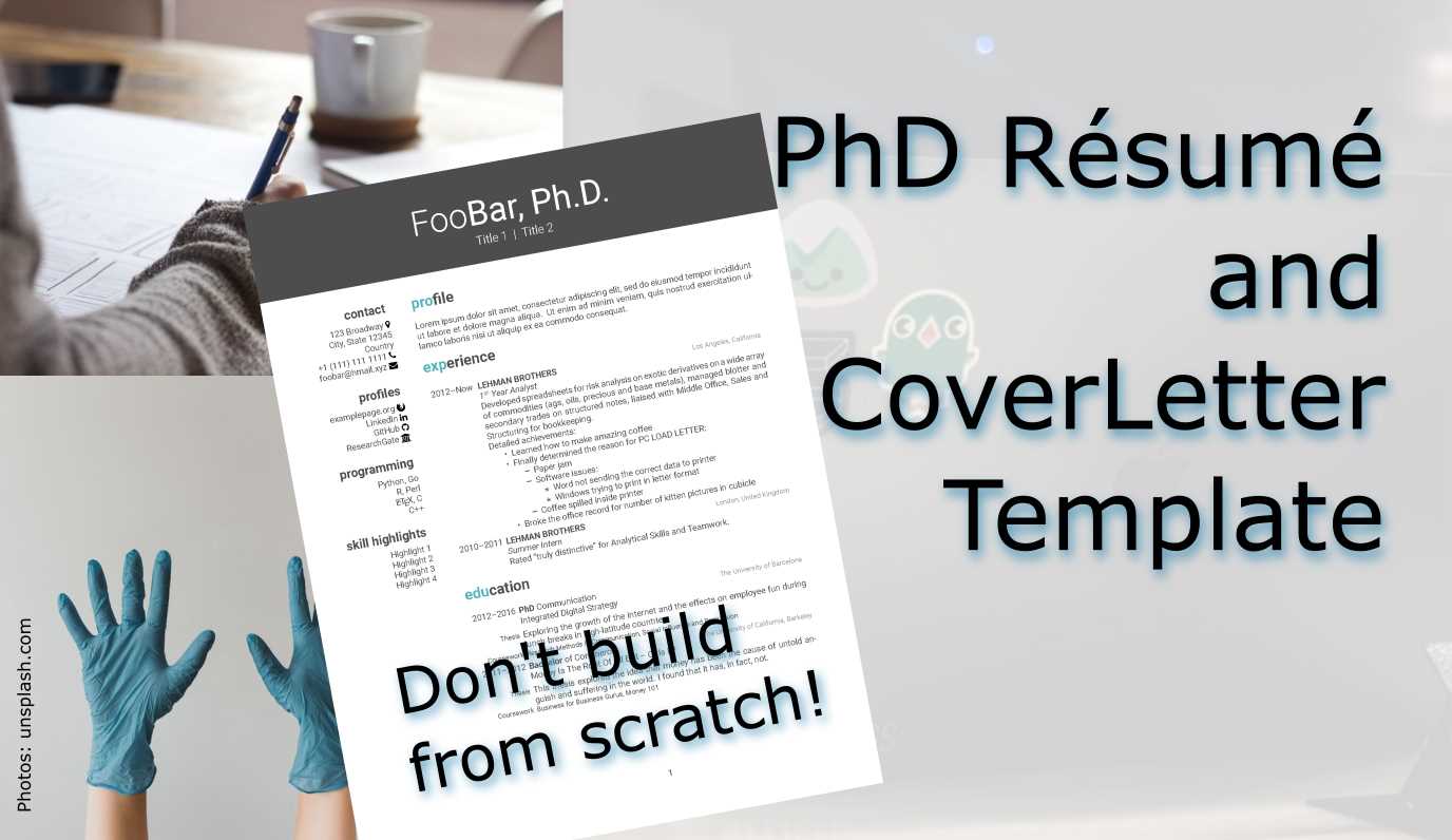 PhD Résumé and CoverLetter Template